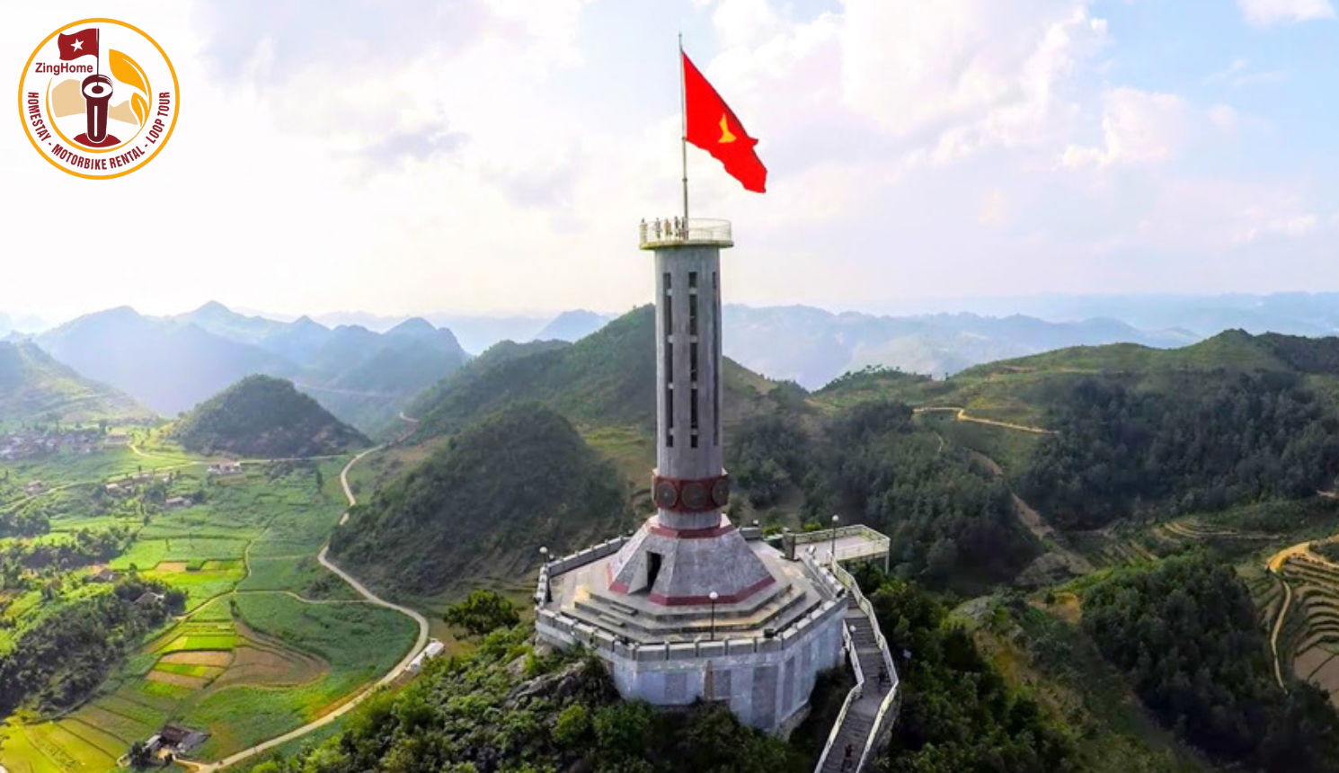 The Vietnamese Flag Flies High at Lung Cu Peak