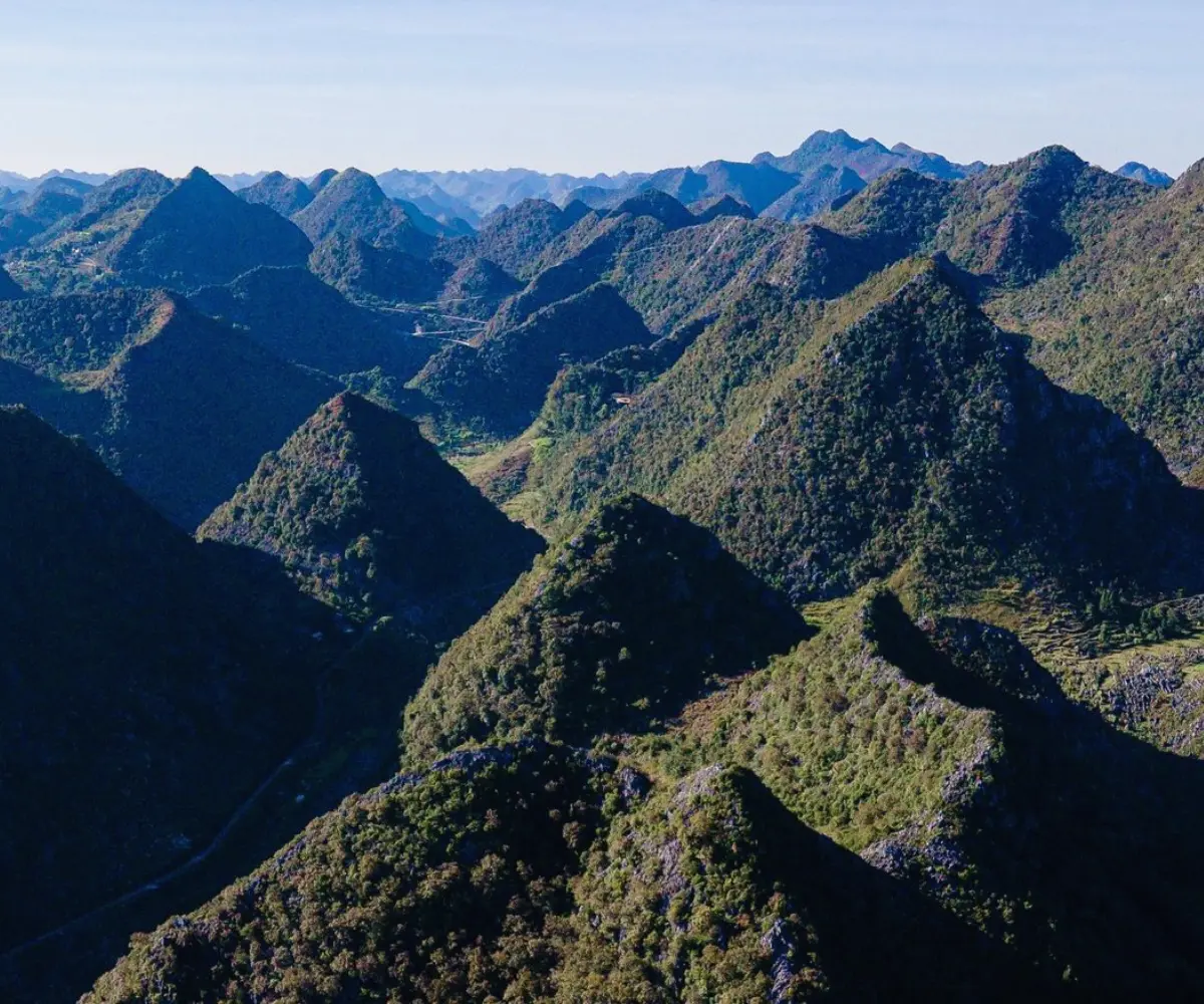 The landscape of the Dong Van Karst Plateau.